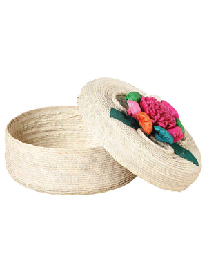 Artisanal Tortilla Warmer 100% Palm Leaf Multicolor Flower 602135 - BELLEZA'S - Artisanal Tortilla Warmer 100% Palm Leaf Multicolor Flower 602135 - UNISEX - 60213501