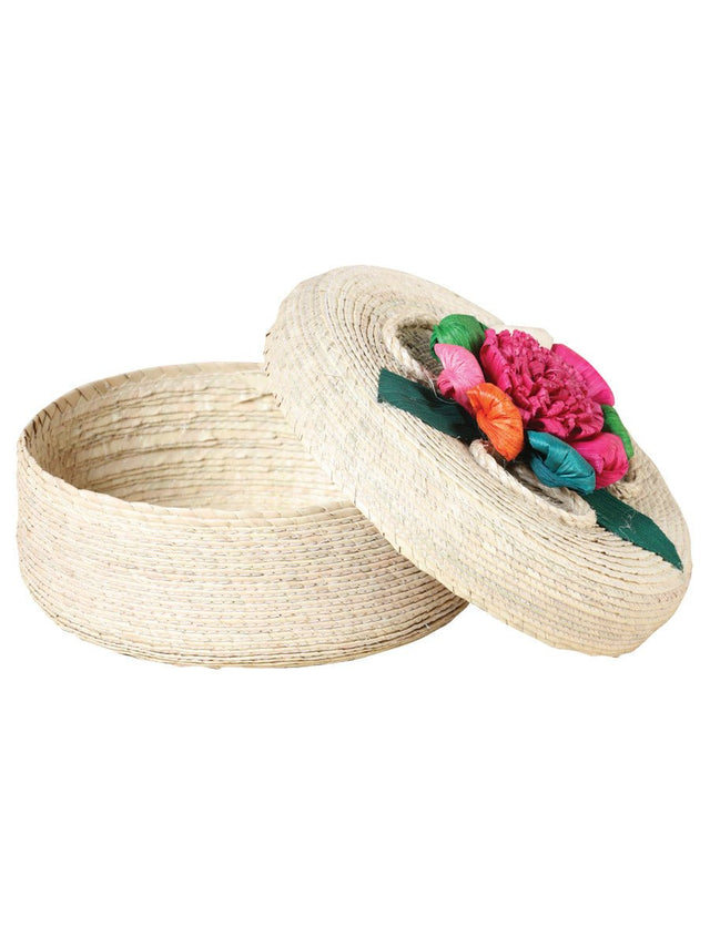 Artisanal Tortilla Warmer 100% Palm Leaf Multicolor Flower 602135 - BELLEZA'S - Artisanal Tortilla Warmer 100% Palm Leaf Multicolor Flower 602135 - UNISEX - 60213501