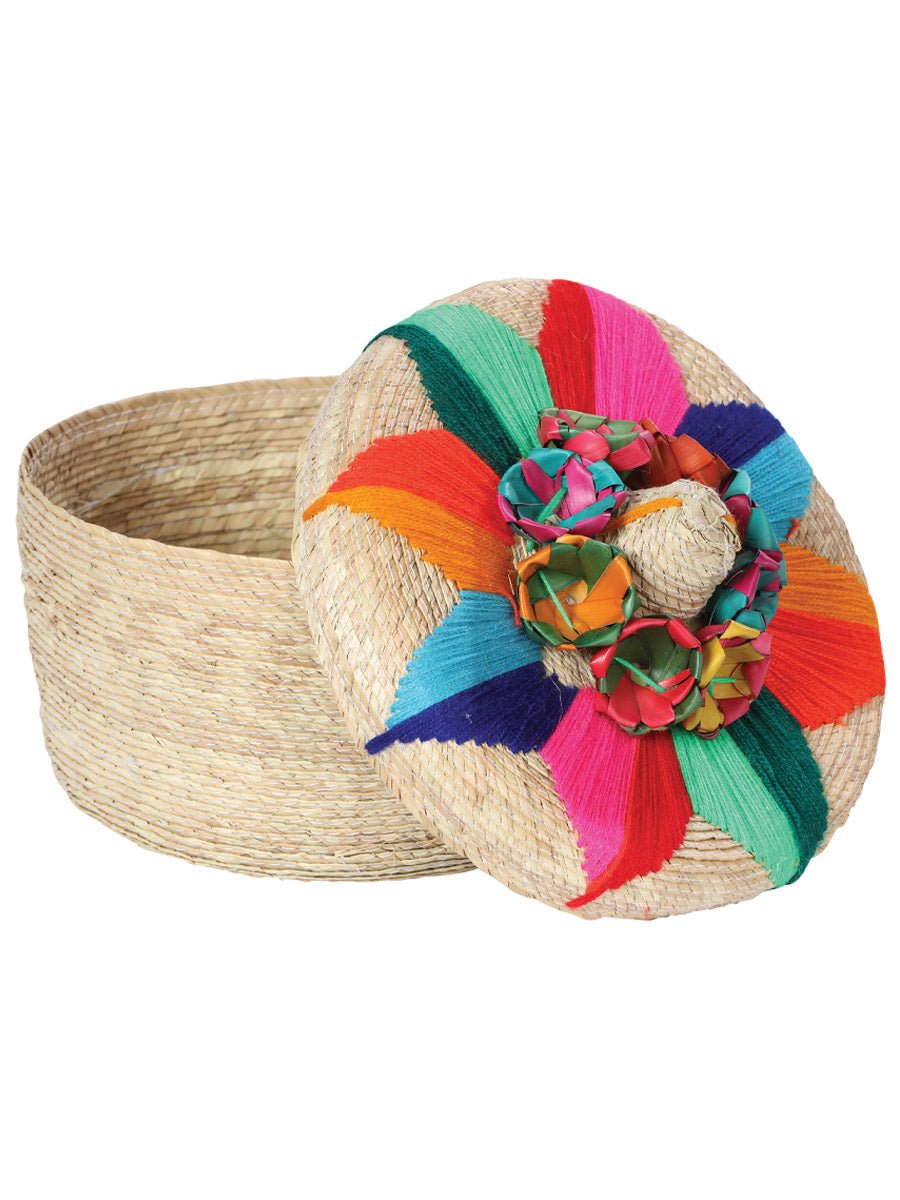 Artisanal Tortilla Warmer 100% Palm Leaf Multicolor Flower 602927 - BELLEZA'S - Artisanal Tortilla Warmer 100% Palm Leaf Multicolor Flower 602927 - UNISEX - 60292701