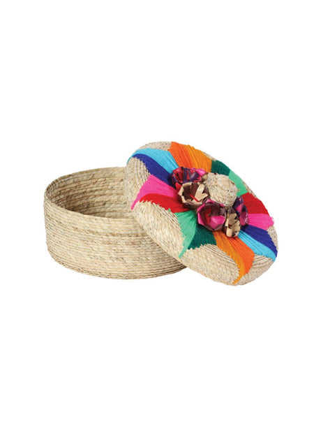 Artisanal Tortilla Warmer 100% Palm Leaf Multicolor Flower 602928 - BELLEZA'S - Artisanal Tortilla Warmer 100% Palm Leaf Multicolor Flower 602928 - UNISEX - 60292801