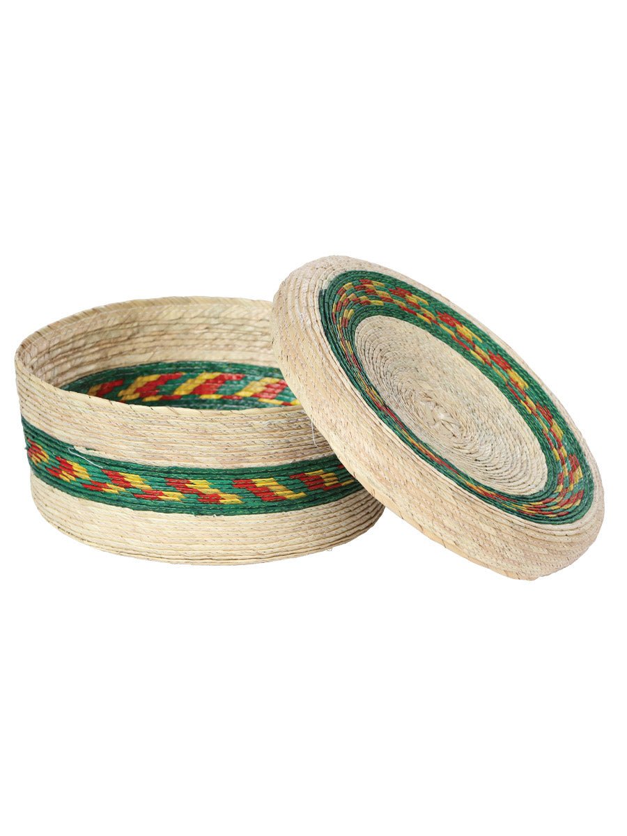 Artisanal Tortilla Warmer 100% Palm Leaf Natural/Green 602931 - BELLEZA'S - Artisanal Tortilla Warmer 100% Palm Leaf Natural/Green 602931 - UNISEX - 60293101