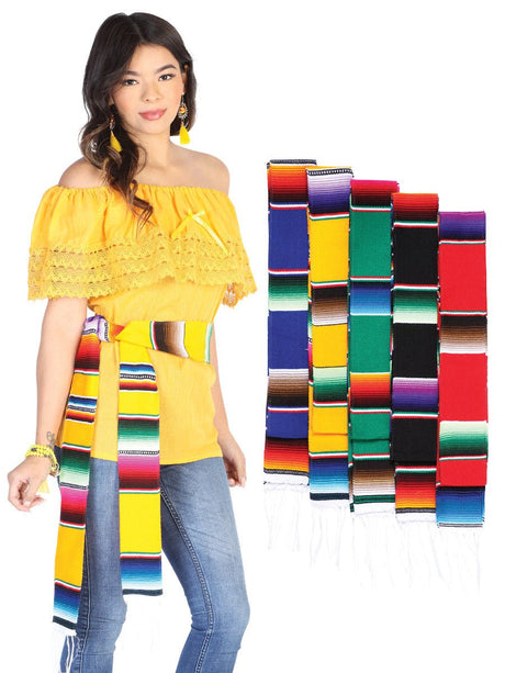 Artisanal Zarape Stole 50% Cotton, 50% Polyester Multicolor 602564 - BELLEZA'S - Artisanal Zarape Stole 50% Cotton, 50% Polyester Multicolor 602564 - UNISEX - 60256401
