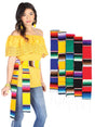 Artisanal Zarape Stole 50% Cotton, 50% Polyester Multicolor 602564 - BELLEZA'S - Artisanal Zarape Stole 50% Cotton, 50% Polyester Multicolor 602564 - UNISEX - 60256401