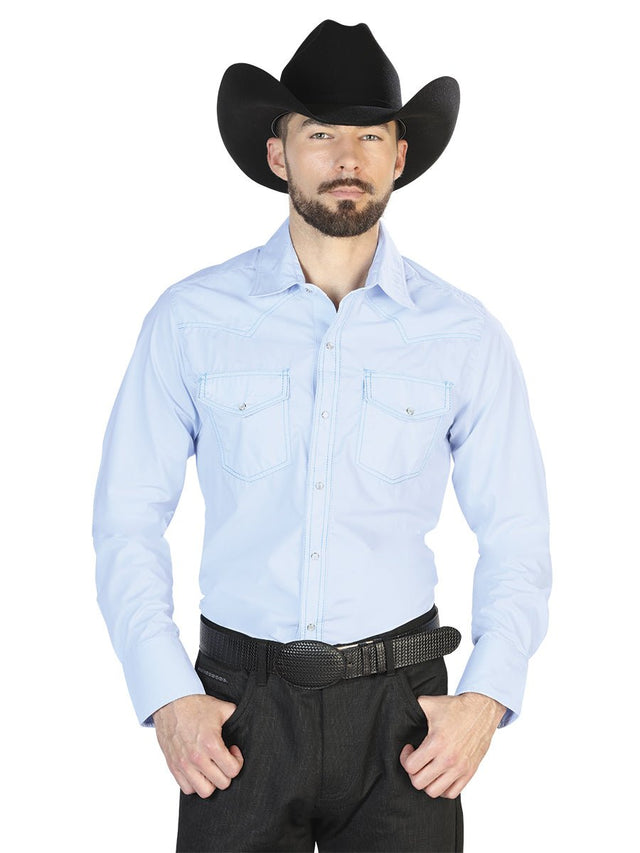 Baby Blue Western Long Sleeve Shirt 42896 - BELLEZA'S - Baby Blue Western Long Sleeve Shirt 42896 - CABALLERO - 04289601