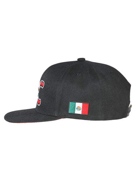Baja California Black Embroidered Polyester Snap Back Cap 'El General' 44803 - BELLEZA'S - Baja California Black Embroidered Polyester Snap Back Cap 'El General' 44803 - Caps - 04480301