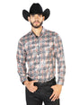 Beige And Black Casual Long Sleeve Shirt 43852 - BELLEZA'S - Beige And Black Casual Long Sleeve Shirt 43852 - CABALLERO - 04385201