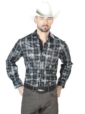 Black And Beige Casual Long Sleeve Shirt 43853 - BELLEZA'S - Black And Beige Casual Long Sleeve Shirt 43853 - CABALLERO - 04385301