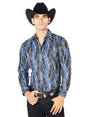 Black And Blue Casual Long Sleeve Shirt 43560 - BELLEZA'S - Black And Blue Casual Long Sleeve Shirt 43560 - CABALLERO - 04356001