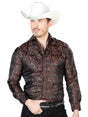Black And Brown Casual Long Sleeve Shirt 43763 - BELLEZA'S - Black And Brown Casual Long Sleeve Shirt 43763 - CABALLERO - 04376301