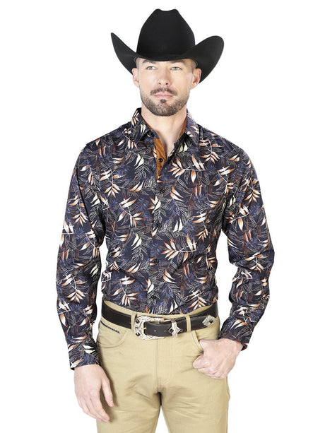 Black And Gold Casual Long Sleeve Shirt 43691 - BELLEZA'S - Black And Gold Casual Long Sleeve Shirt 43691 - CABALLERO - 04369101