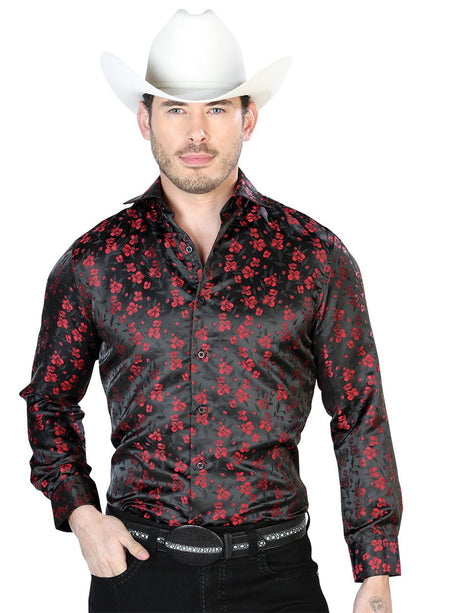 Black And Red Casual Long Sleeve Shirt 43756 - BELLEZA'S - Black And Red Casual Long Sleeve Shirt 43756 - CABALLERO - 04375601