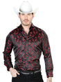 Black And Red Casual Long Sleeve Shirt 43756 - BELLEZA'S - Black And Red Casual Long Sleeve Shirt 43756 - CABALLERO - 04375601