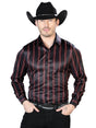 Black And Red Casual Long Sleeve Shirt 43922 - BELLEZA'S - Black And Red Casual Long Sleeve Shirt 43922 - Men - 04392201