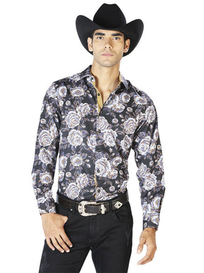 Black Beige Casual Long Sleeve Shirt 43540 - BELLEZA'S - Black Beige Casual Long Sleeve Shirt 43540 - CABALLERO - 04354001