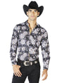 Black Beige Casual Long Sleeve Shirt 43540 - BELLEZA'S - Black Beige Casual Long Sleeve Shirt 43540 - CABALLERO - 04354001