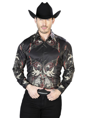 Black Casual Long Sleeve Shirt 43669 - BELLEZA'S - Black Casual Long Sleeve Shirt 43669 - CABALLERO - 04366901