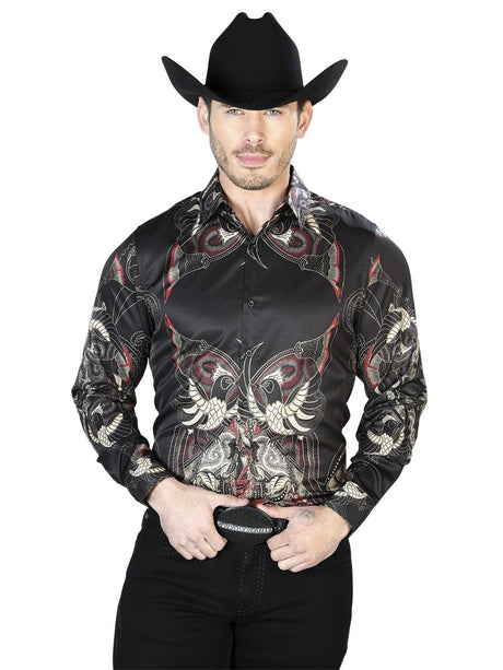 Black Casual Long Sleeve Shirt 43669 - BELLEZA'S - Black Casual Long Sleeve Shirt 43669 - CABALLERO - 04366901