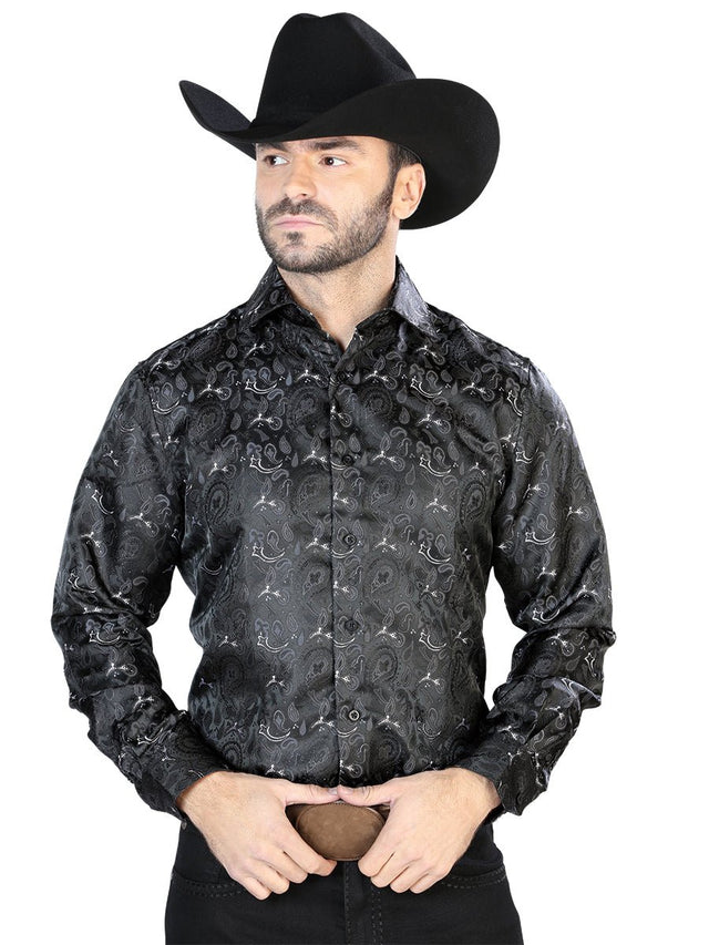 Black Casual Long Sleeve Shirt 43706 - BELLEZA'S - Black Casual Long Sleeve Shirt 43706 - CABALLERO - 04370601