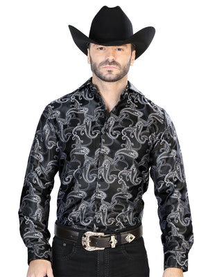 Black Casual Long Sleeve Shirt 43754 - BELLEZA'S - Black Casual Long Sleeve Shirt 43754 - CABALLERO - 04375401