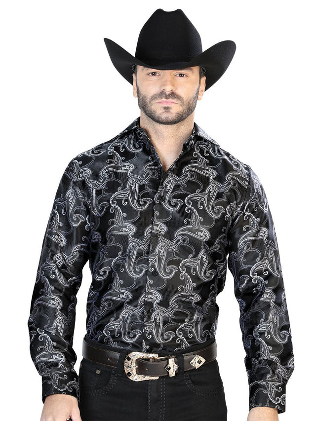 Black Casual Long Sleeve Shirt 43754 - BELLEZA'S - Black Casual Long Sleeve Shirt 43754 - CABALLERO - 04375401