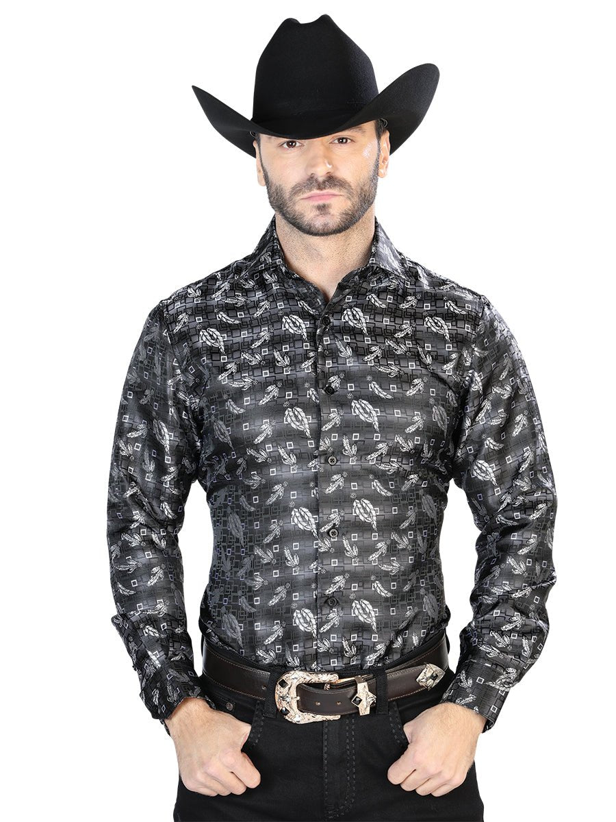 Black Casual Long Sleeve Shirt 43758 - BELLEZA'S - Black Casual Long Sleeve Shirt 43758 - CABALLERO - 04375801