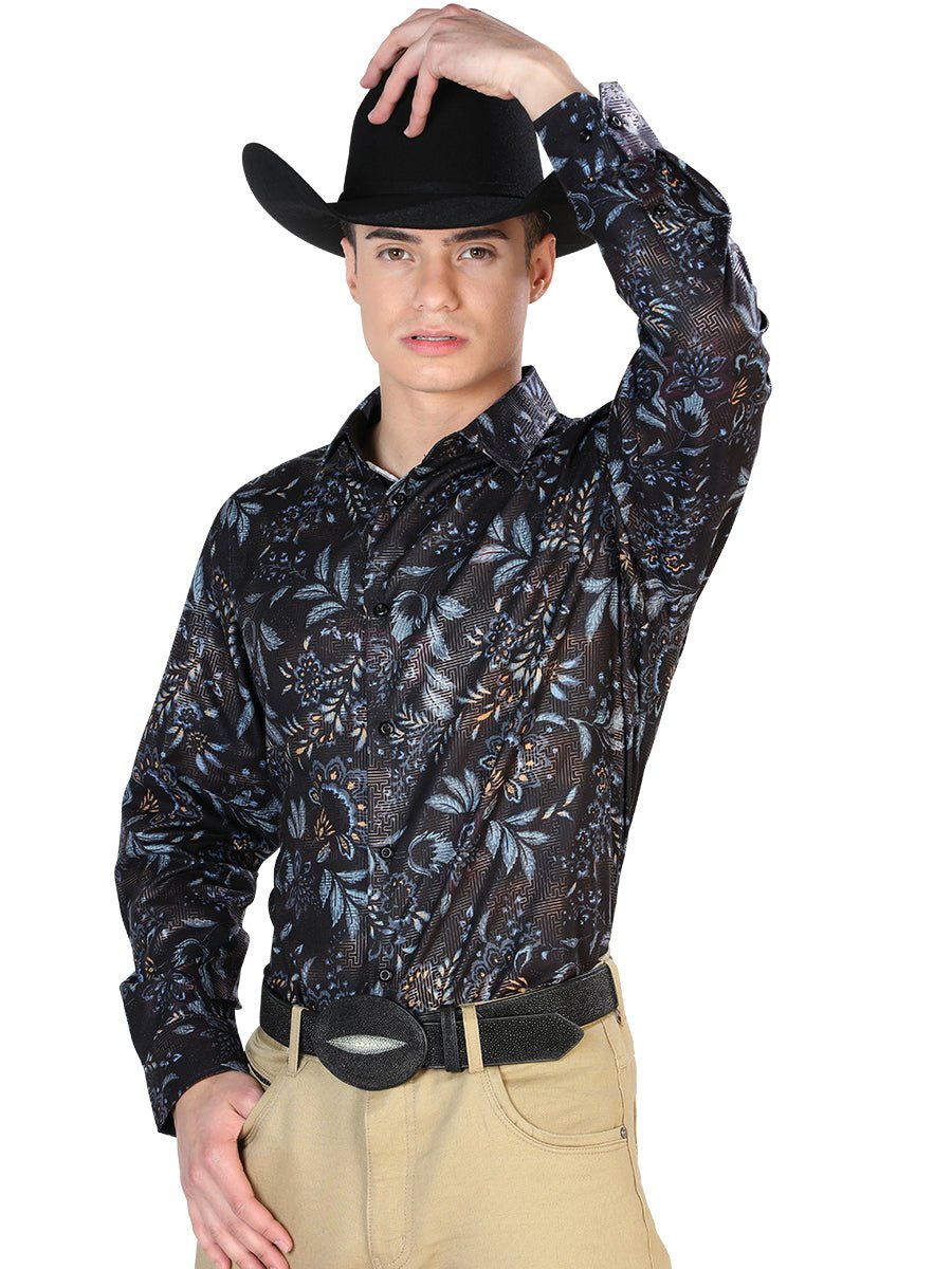 Black Casual Long Sleeve Shirt 43799 - BELLEZA'S - Black Casual Long Sleeve Shirt 43799 - CABALLERO - 04379901