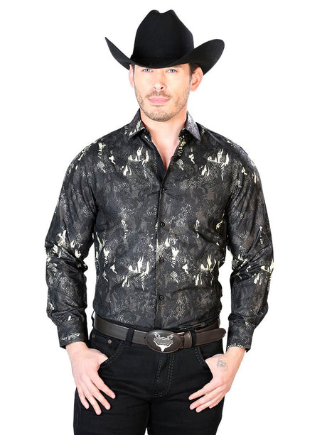 Black Casual Long Sleeve Shirt 43817 - BELLEZA'S - Black Casual Long Sleeve Shirt 43817 - CABALLERO - 04381701