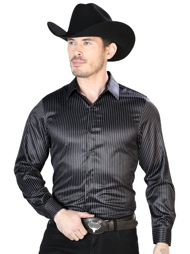 Black Casual Long Sleeve Shirt 43923 - BELLEZA'S - Black Casual Long Sleeve Shirt 43923 - Men - 04392301