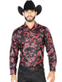 Black Red Casual Long Sleeve Shirt 43804 - BELLEZA'S - Black Red Casual Long Sleeve Shirt 43804 - CABALLERO - 04380401