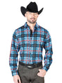 Blue And Checkers Casual Long Sleeve Shirt 43690 - BELLEZA'S - Blue And Checkers Casual Long Sleeve Shirt 43690 - CABALLERO - 04369001
