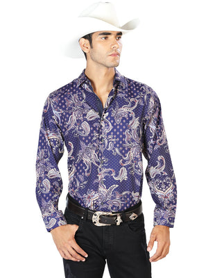 Blue Casual Long Sleeve Shirt 43554 - BELLEZA'S - Blue Casual Long Sleeve Shirt 43554 - CABALLERO - 04355401