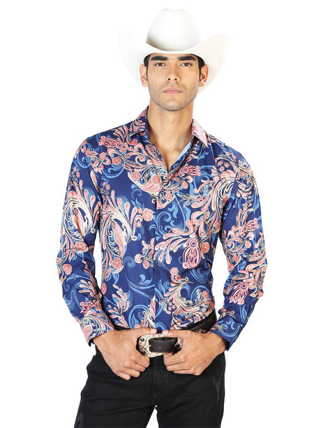 Blue Casual Long Sleeve Shirt 43579 - BELLEZA'S - Blue Casual Long Sleeve Shirt 43579 - CABALLERO - 04357901