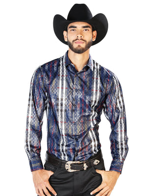 Blue Casual Long Sleeve Shirt 43769 - BELLEZA'S - Blue Casual Long Sleeve Shirt 43769 - CABALLERO - 04376901