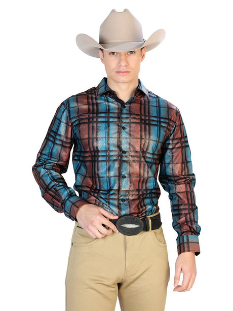 Blue Casual Long Sleeve Shirt 43780 - BELLEZA'S - Blue Casual Long Sleeve Shirt 43780 - CABALLERO - 04378001