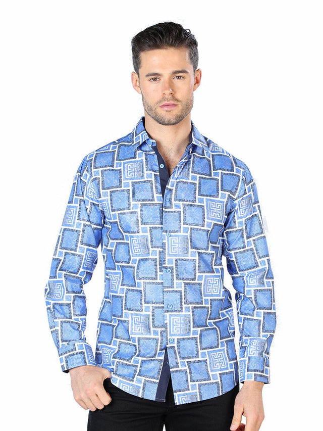 Blue Casual Long Sleeve Shirt 44004 - BELLEZA'S - Blue Casual Long Sleeve Shirt 44004 - CABALLERO - 04400401