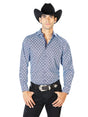 Blue Casual Long Sleeve Western Cowboy Shirt 43544 - BELLEZA'S - Blue Casual Long Sleeve Western Cowboy Shirt 43544 - CABALLERO - 04354401
