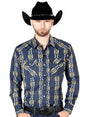 Blue Long Sleeve Cowboy Shirt 44219 - BELLEZA'S - Blue Long Sleeve Cowboy Shirt 44219 - CABALLERO - 04421901