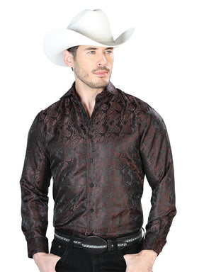 Brown Casual Long Sleeve Shirt 43712 - BELLEZA'S - Brown Casual Long Sleeve Shirt 43712 - CABALLERO - 04371201