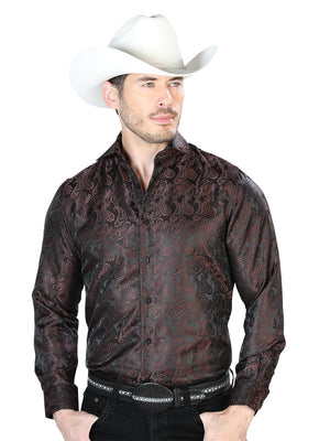 Brown Casual Long Sleeve Shirt 43712 - BELLEZA'S - Brown Casual Long Sleeve Shirt 43712 - CABALLERO - 04371201