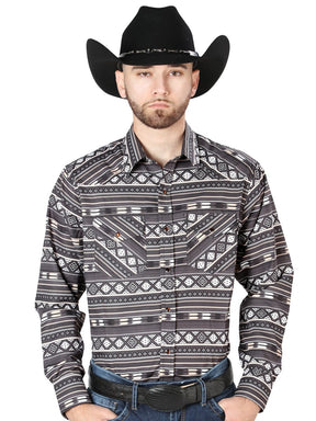 Brown Long Sleeve Cowboy Shirt 44217 - BELLEZA'S - Brown Long Sleeve Cowboy Shirt 44217 - CABALLERO - 04421701