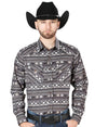 Brown Long Sleeve Cowboy Shirt 44217 - BELLEZA'S - Brown Long Sleeve Cowboy Shirt 44217 - CABALLERO - 04421701
