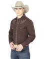 Brown Western Long Sleeve Shirt 42953 - BELLEZA'S - Brown Western Long Sleeve Shirt 42953 - CABALLERO - 04295301