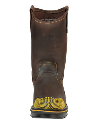 Buffalo & Bull Men’s Work Boots - Brown/Yellow 123031 - BELLEZA'S - Buffalo & Bull Men’s Work Boots - Brown/Yellow 123031 - CABALLERO - 12303101