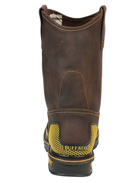 Buffalo & Bull Men’s Work Boots - Brown/Yellow 123031 - BELLEZA'S - Buffalo & Bull Men’s Work Boots - Brown/Yellow 123031 - CABALLERO - 12303101