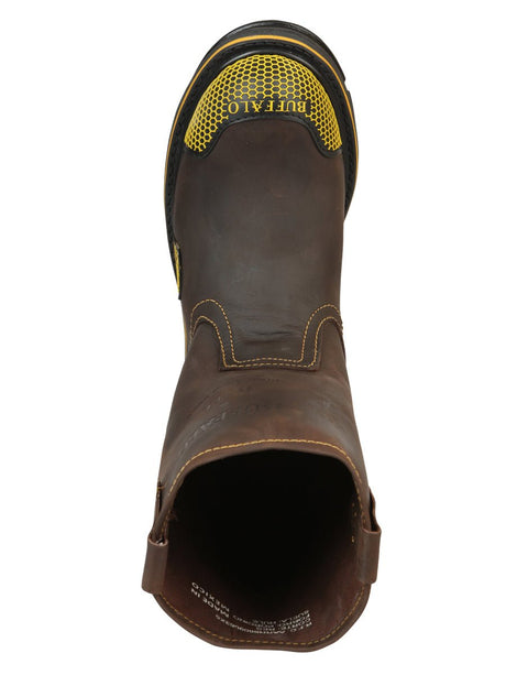 Buffalo & Bull Men’s Work Boots - Brown/Yellow 123031 - BELLEZA'S - Buffalo & Bull Men’s Work Boots - Brown/Yellow 123031 - CABALLERO - 12303101