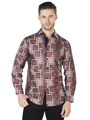 Burgandy Casual Long Sleeve Shirt 44006 - BELLEZA'S - Burgandy Casual Long Sleeve Shirt 44006 - CABALLERO - 04400601