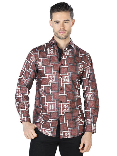 Burgandy Casual Long Sleeve Shirt 44006 - BELLEZA'S - Burgandy Casual Long Sleeve Shirt 44006 - CABALLERO - 04400601