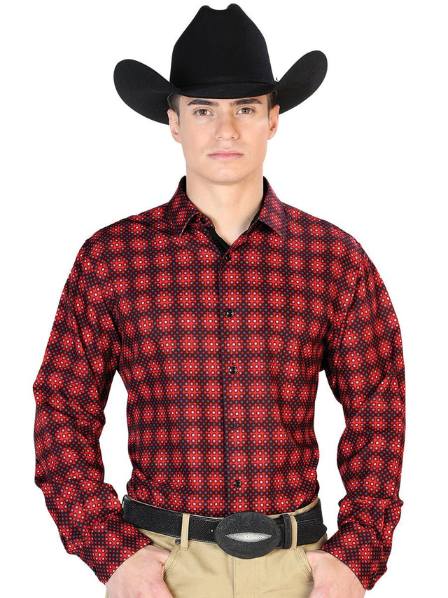 Burgundy Casual Long Sleeve Shirt 126263 - BELLEZA'S - Burgundy Casual Long Sleeve Shirt 126263 - CABALLERO - 12626301