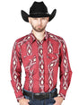 Burgundy Long Sleeve Cowboy Shirt 44216 - BELLEZA'S - Burgundy Long Sleeve Cowboy Shirt 44216 - CABALLERO - 04421601