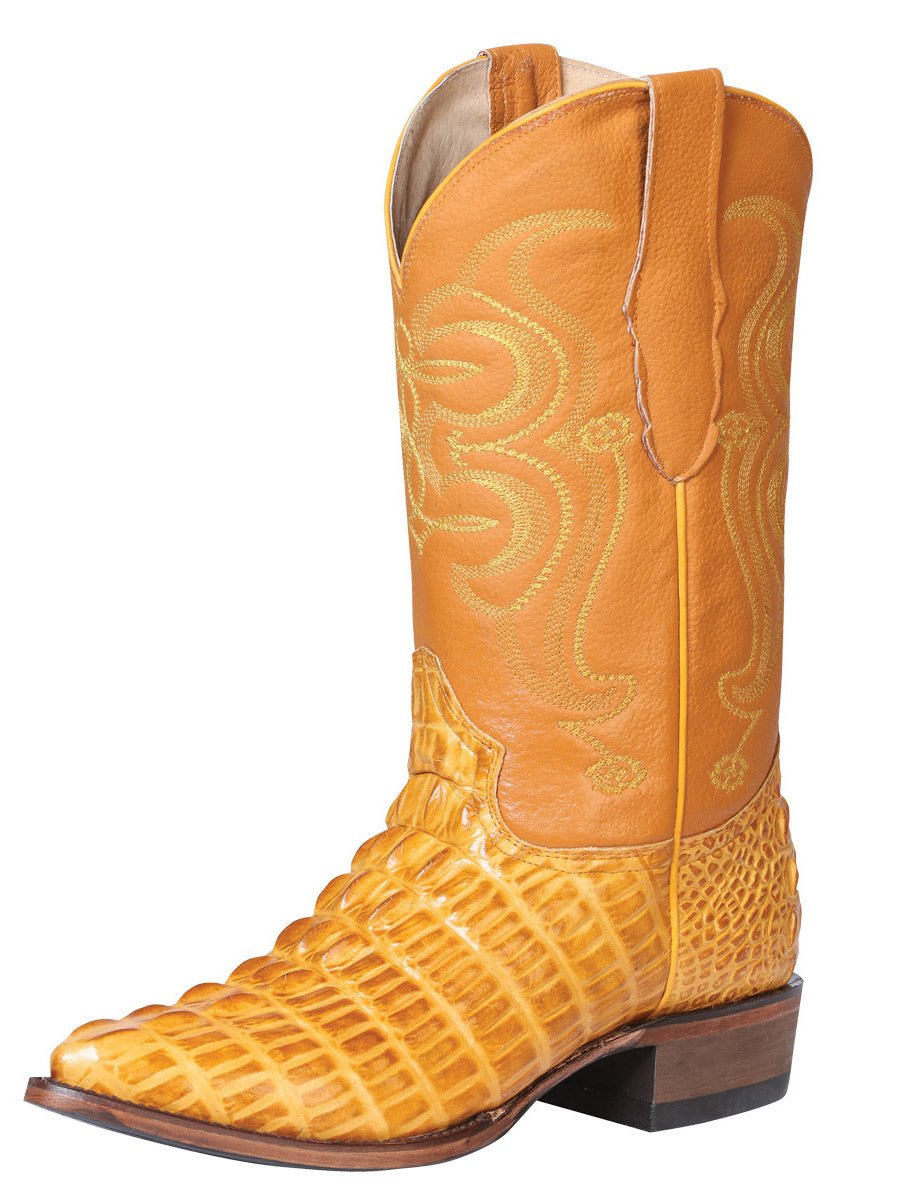 Caiman Tail Cowboy Boots for Men Imit 'El Senor De Los Cielos' *MANTEQUILLA-40843* - BELLEZA'S - Caiman Tail Cowboy Boots for Men Imit 'El Senor De Los Cielos' *MANTEQUILLA-40843* - Bota Para Hombre - 40843 6